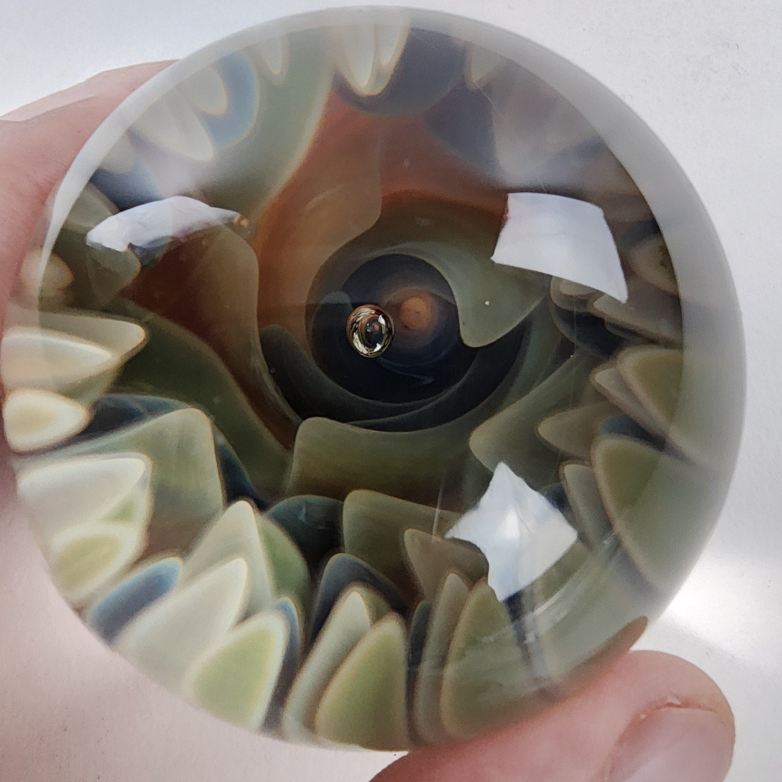 75mm Giant Air Trap Implosion Glass Marble Handmade Borosilicate