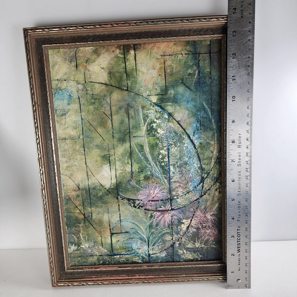 Abstract Jungle Landscape Acrylic Painting on Canvas Unsigned