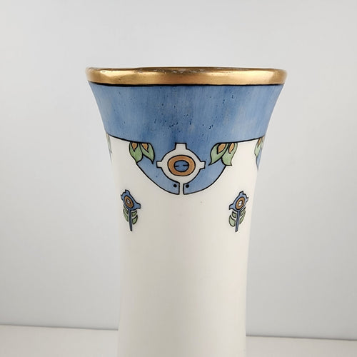 11" Art Nouveau Porcelain Trumpet Vase Elsa Marshall for Bavaria