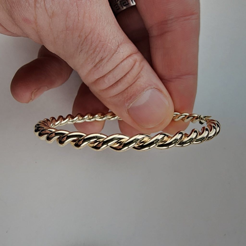 2" Twisted Hoop Earrings Sterling Silver 925 with Gold Finish