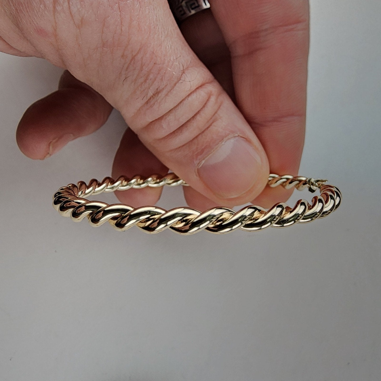 2" Twisted Hoop Earrings Sterling Silver 925 with Gold Finish
