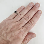 Vintage Garnet Shadowbox Ring Size 5 1/4 in Sterling Silver 925