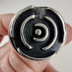 Vintage GB Labyrinth Maze Ring Size 13 1/2 in Sterling Silver 925