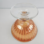 4" Marigold Carnival Glass Stemmed Ice Cream Sherbet Dessert Dish Set of 4