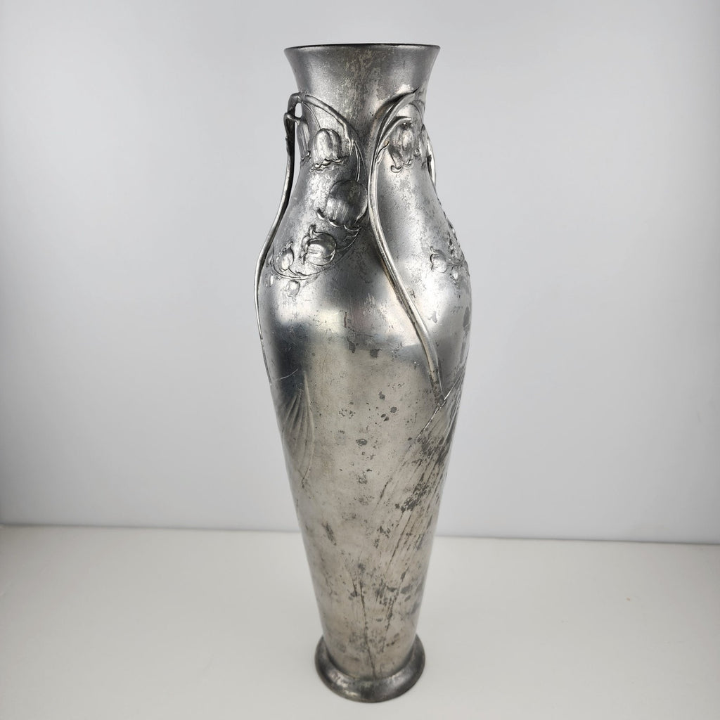 Art Nouveau Lily of the Valley Kayserzinn Floral Pewter Vase 4312 Antique