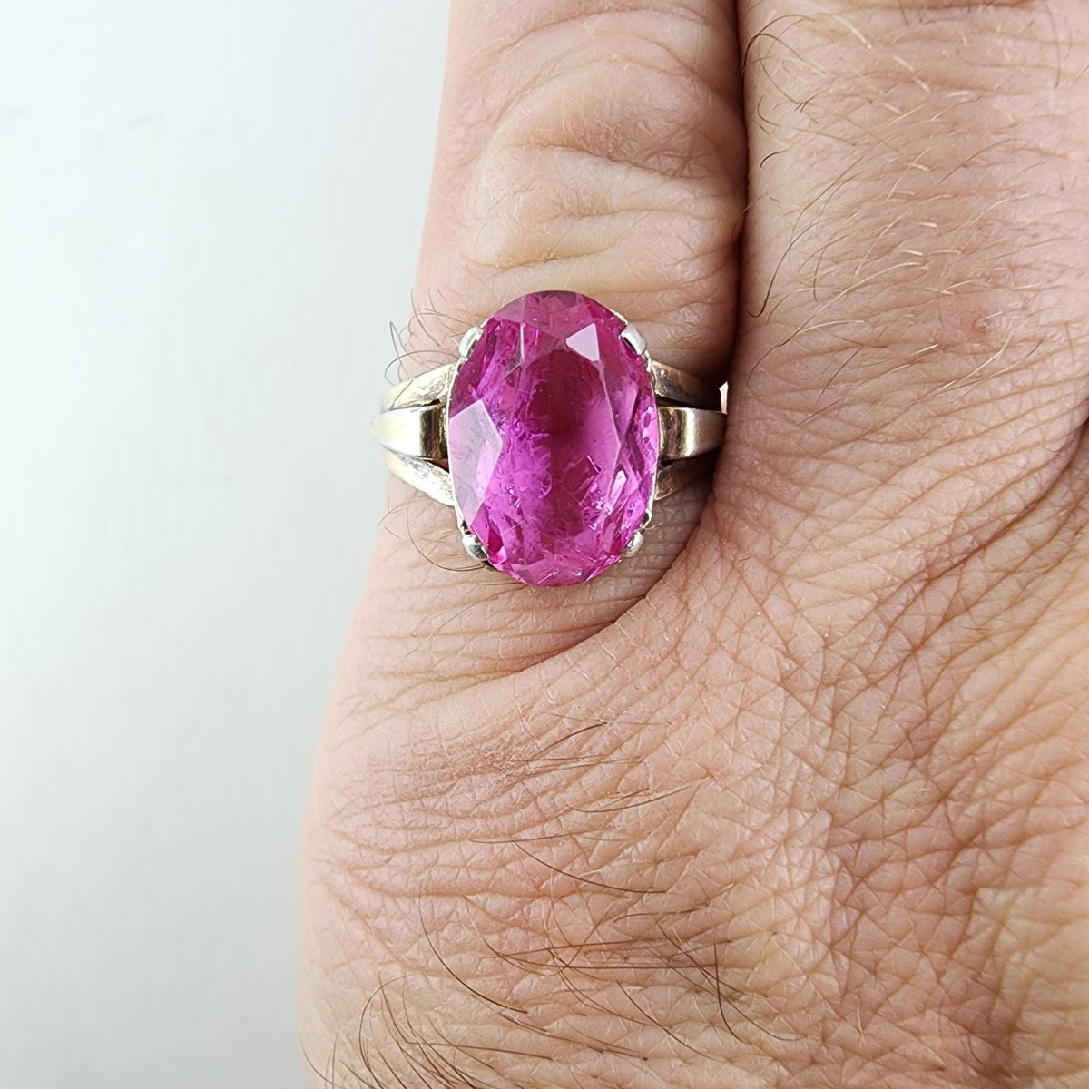 Purple Sapphire 2 Tone Gold Finish Russian Ring Size 9 Sterling Silver 875
