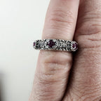 Judith Ripka Designer Ruby Ring Size 6 1/4 Sterling Silver 925 Vintage