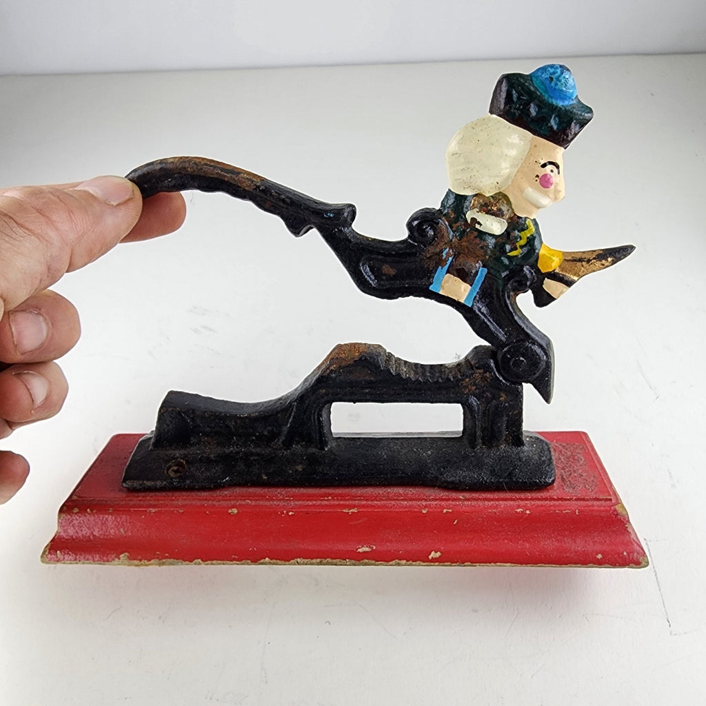 Colonial Toy Soldier Antique Painted Cast Iron Nutcracker