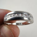 Channel Set CZ Ring Size 7 1/2 Sterling Silver 925 Vintage