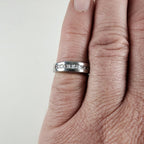 Channel Set CZ Ring Size 7 1/2 Sterling Silver 925 Vintage