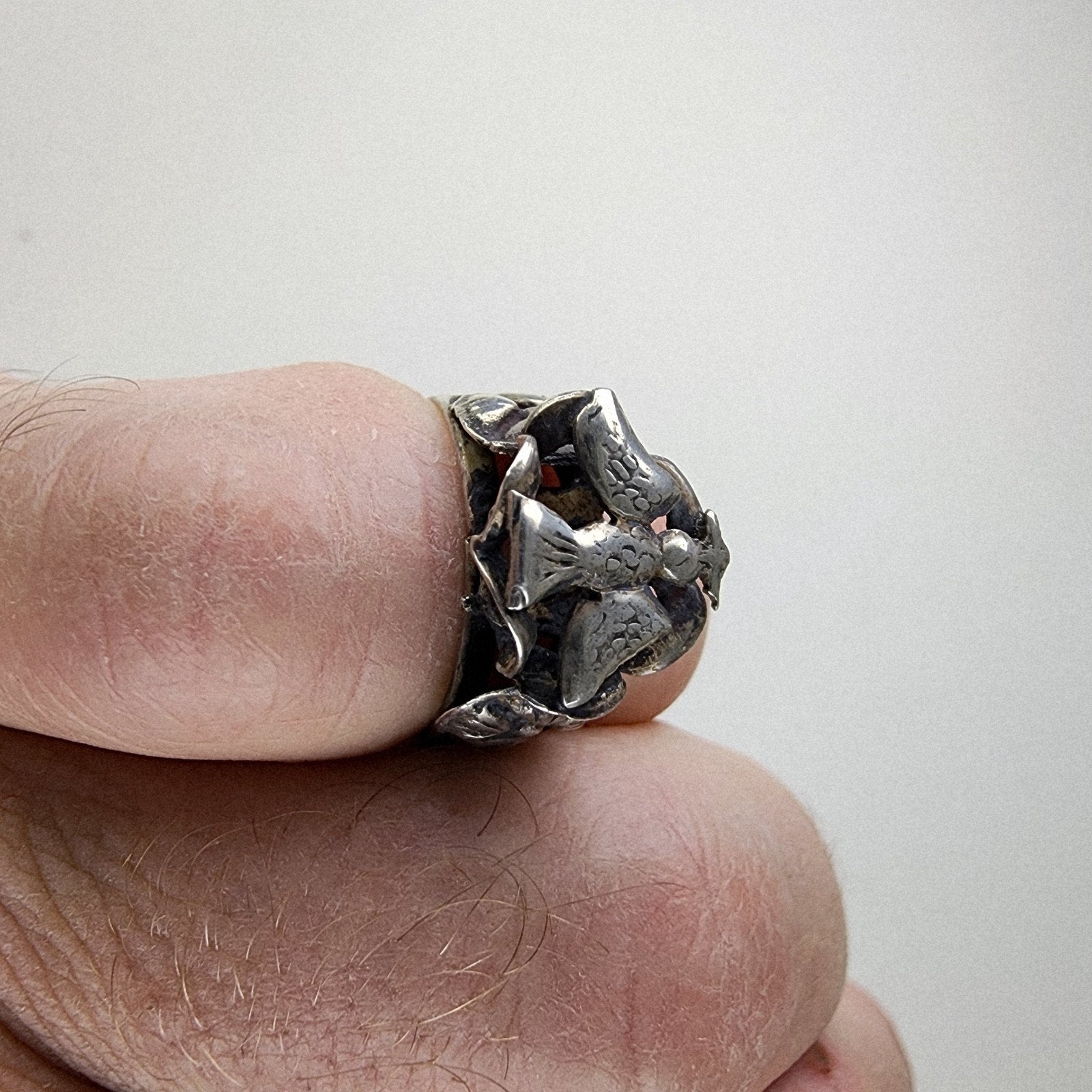 Guardian Angel Ring Size 5 Sterling Silver 925 Vintage