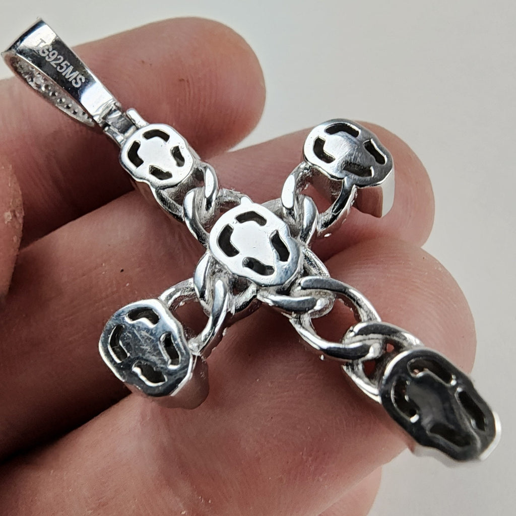 Moissanite Skull Cross Pendant Iced Out Sterling Silver 925 New Iced Out Pave
