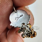 Silpada Beaded Shield Earrings Sterling Silver 925 & Brass Vintage