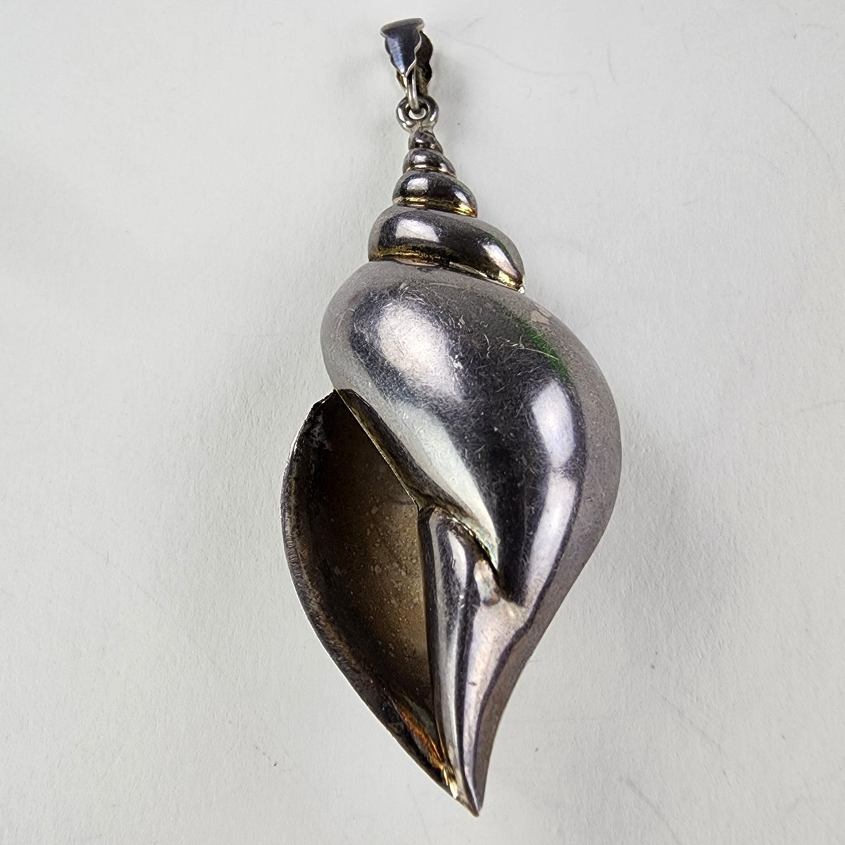 Large Seashell Sterling Silver 925 Pendant Vintage