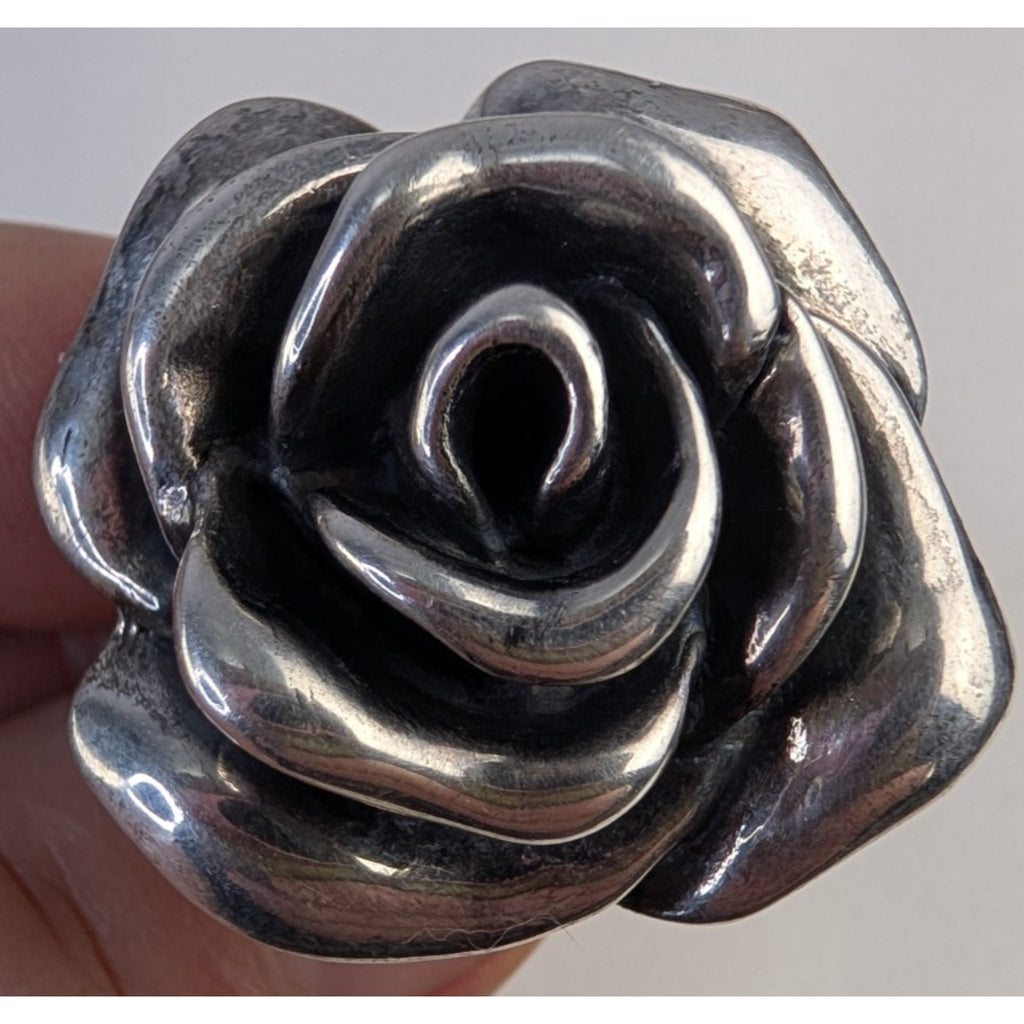 Electroform Flower Rose Sterling Silver 925 Designer Ring Size 7 1/4