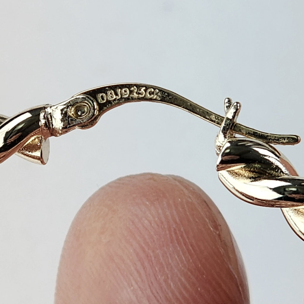 2" Twisted Hoop Earrings Sterling Silver 925 with Gold Finish