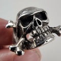Biker Skull & Crossbones Ring Size 10 Sterling Silver 925 Vintage