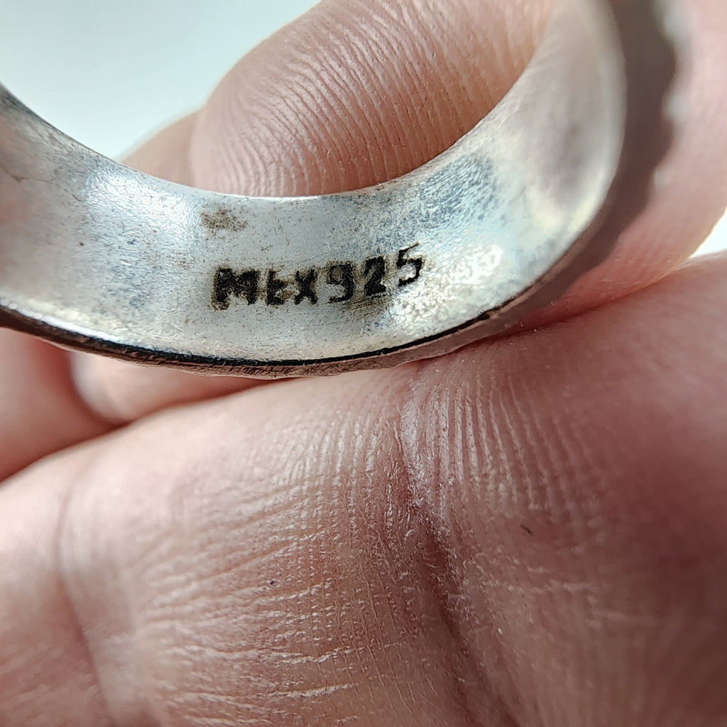 Vintage Patterned Band Ring Size 6 1/2 in Sterling Silver 925 Mexico