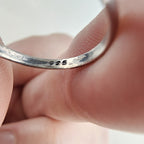 Vintage Cateye Solitaire Ring Size 5 1/4 in Sterling Silver 925