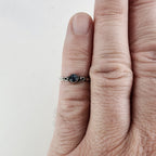 Vintage Cateye Solitaire Ring Size 5 1/4 in Sterling Silver 925