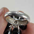 Vintage Soviet Cluster Cocktail Ring Size 7 Sterling Silver 925 Vintage