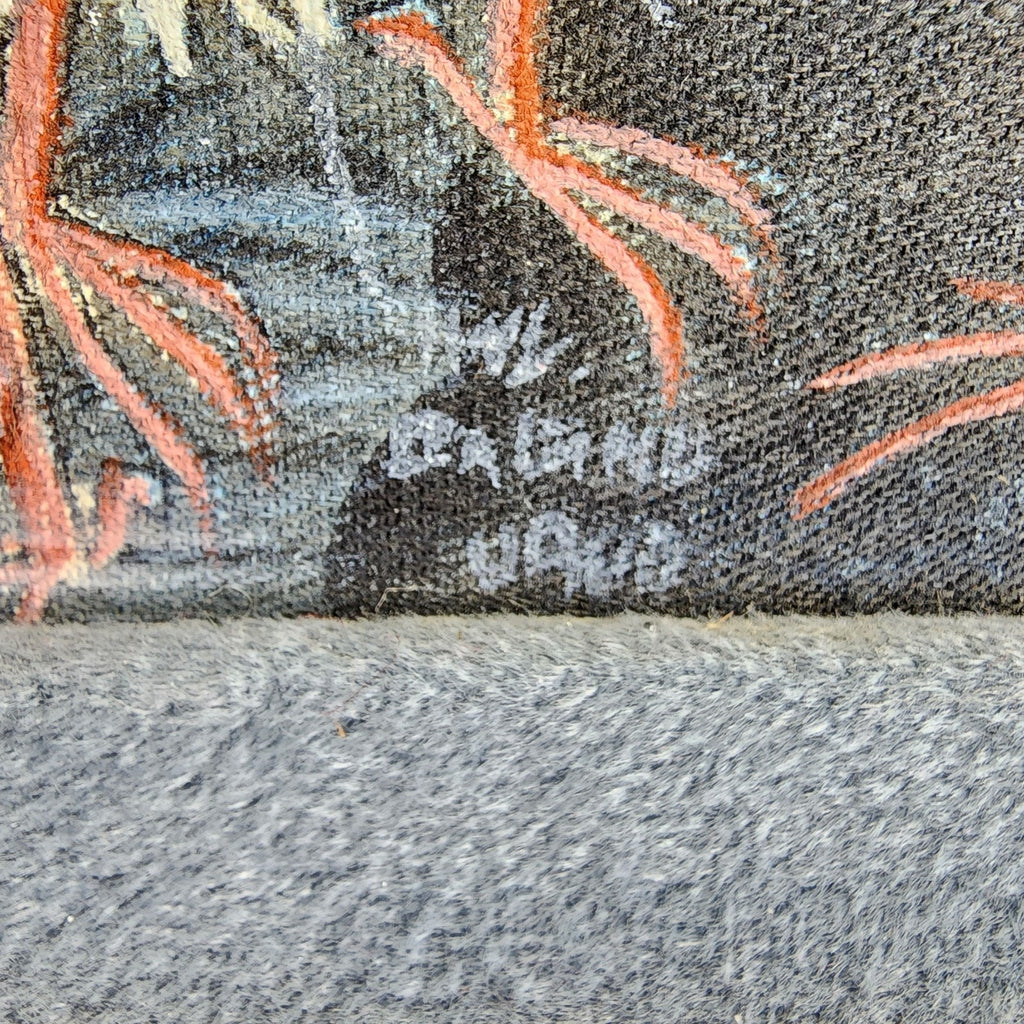 Heron Painting on Fabric by I Wayan Balik Framed Ubud Bali Indonesia