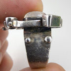 Rainbow Moonstone Gemstone Cluster Ring Size 6 3/4 Sterling Silver 925 Vintage