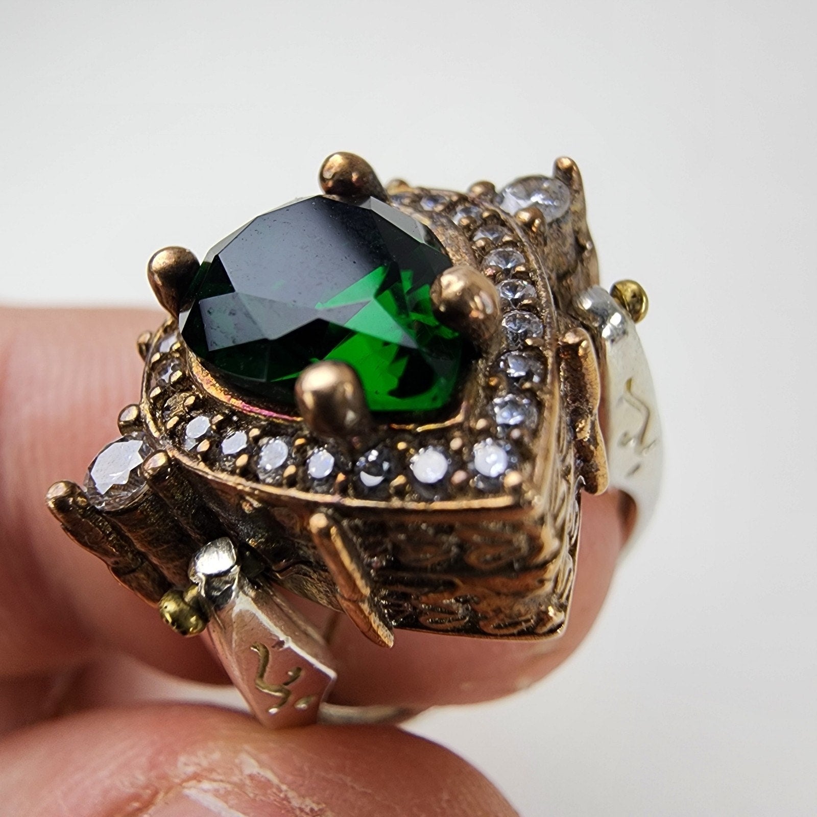 Sapphire Turkish Reversible Ring Size 6 Sterling Silver 925 Vintage