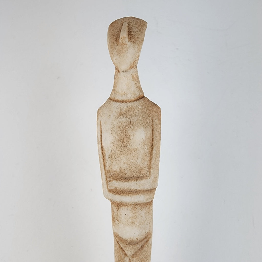 Cycladic Mother Museum Reproduction 8" Figure Sculpture Marble Base Vintage