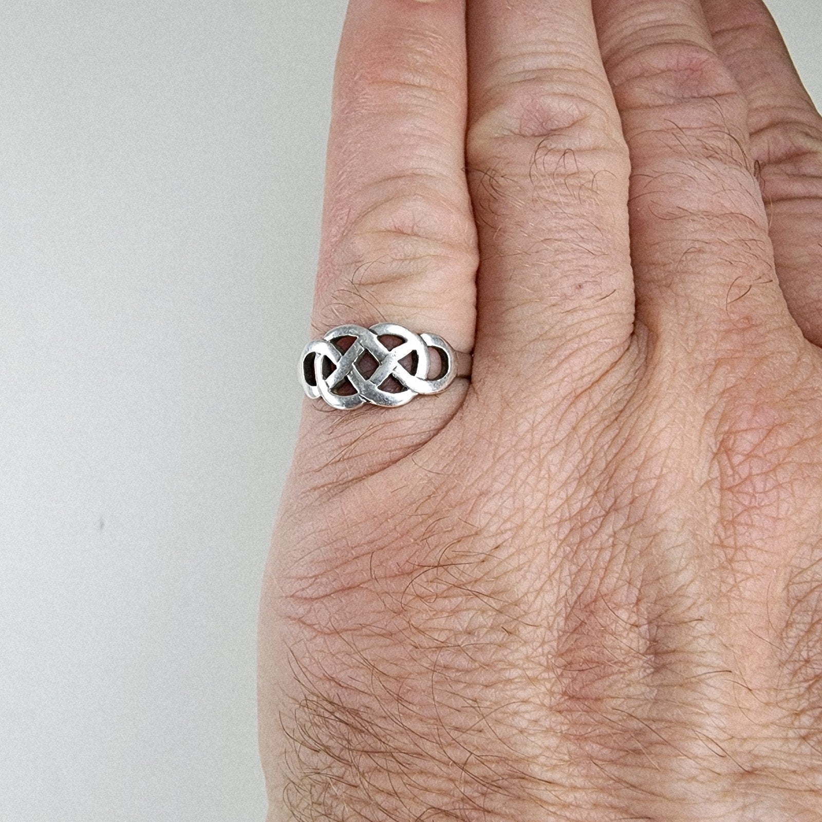 Celtic Twisted Knot Ring Size 8 3/4 Sterling Silver 925 Vintage Band