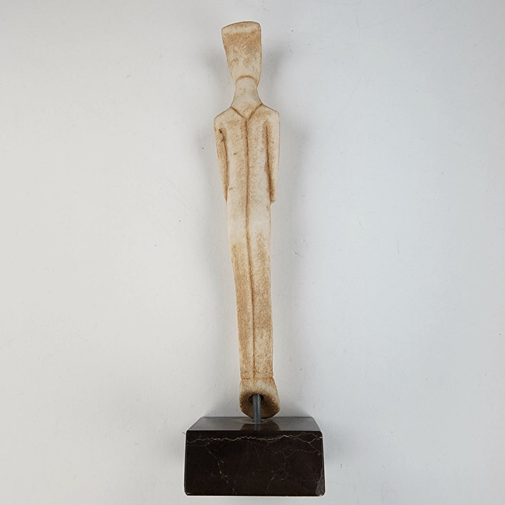 Cycladic Mother Museum Reproduction 8" Figure Sculpture Marble Base Vintage
