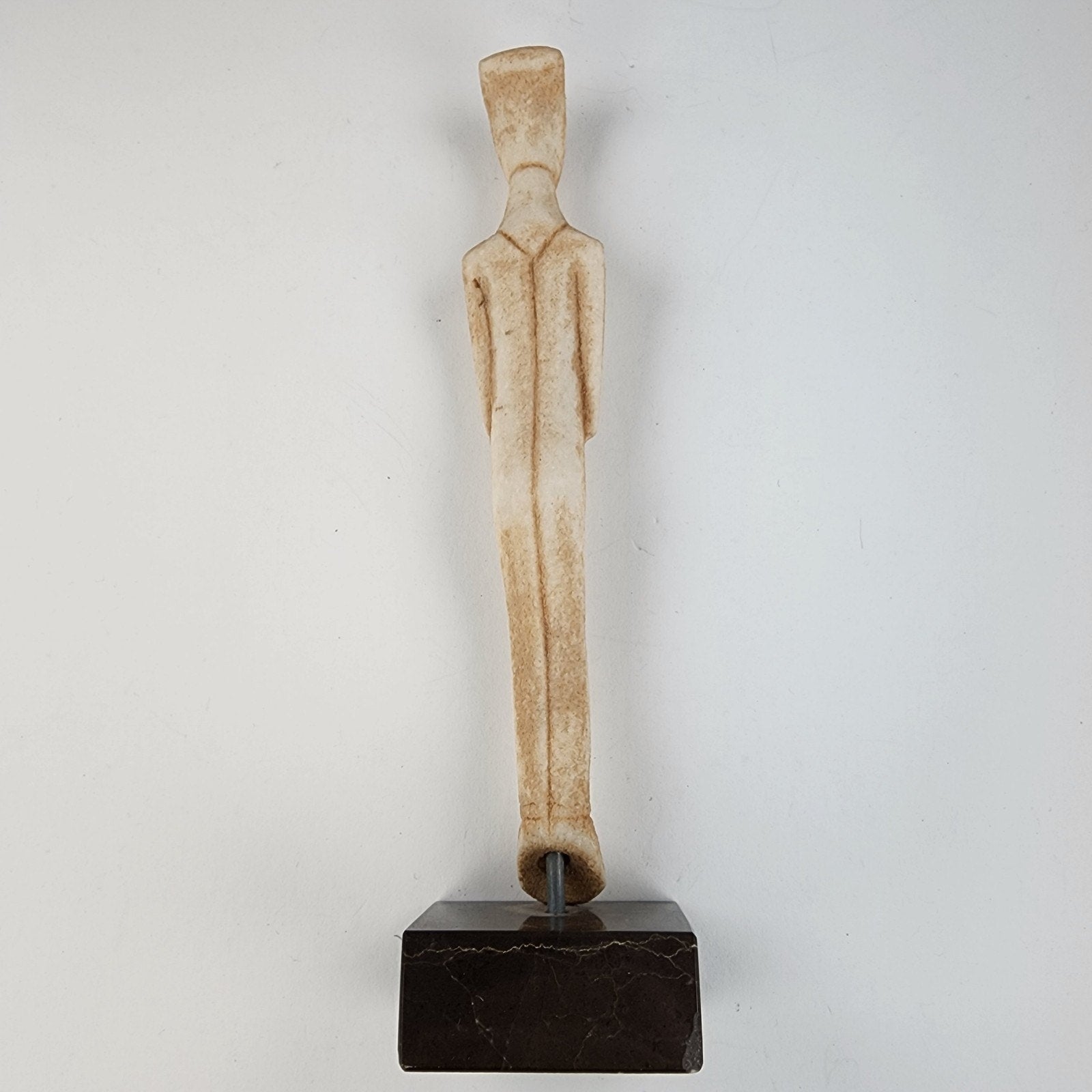 Cycladic Mother Museum Reproduction 8" Figure Sculpture Marble Base Vintage