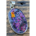 Vintage Purple Dichroic Glass Sterling Silver 925 Pendant