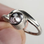 Vintage Amethyst Cabochon Birthstone Ring Size 5 1/2 in Sterling Silver 925