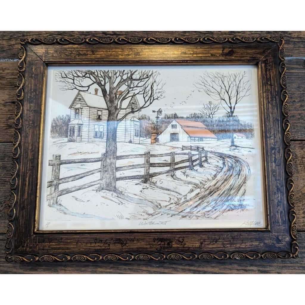 Keith Lee Winter Print Artist Proof Framed MCM Artwork