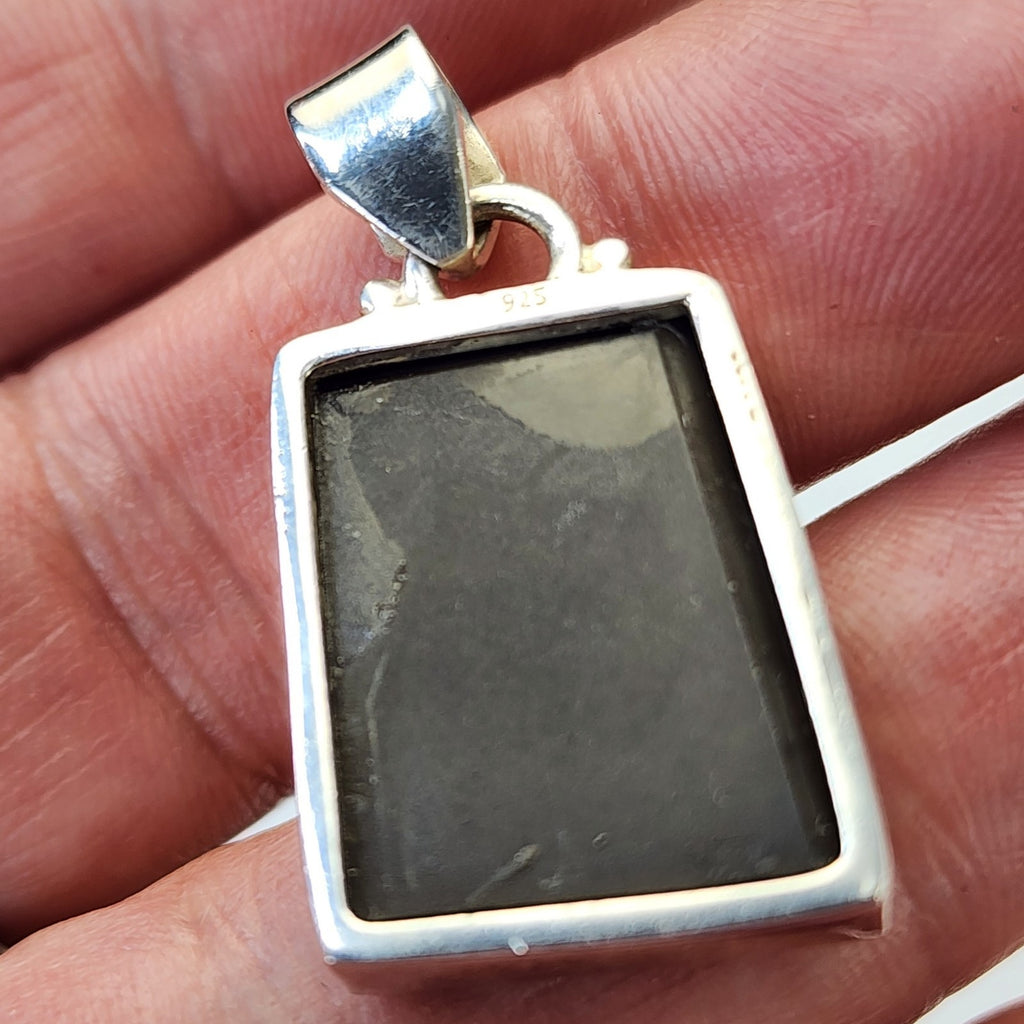 Canadian Ammolite Sterling SIlver 925 Bar Pendant