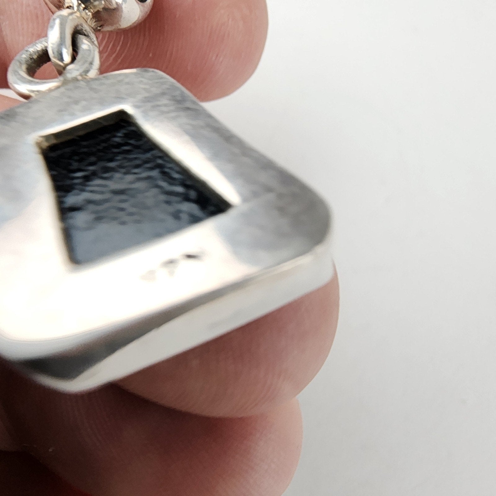 Blue Dichroic Glass Sterling Silver 925 Pendant Vintage