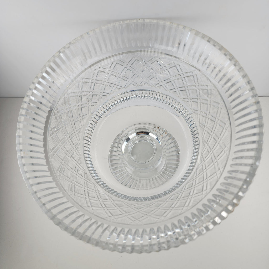 Waterford Crystal Georgian Strawberry Footed Punch Bowl 10" Vintage