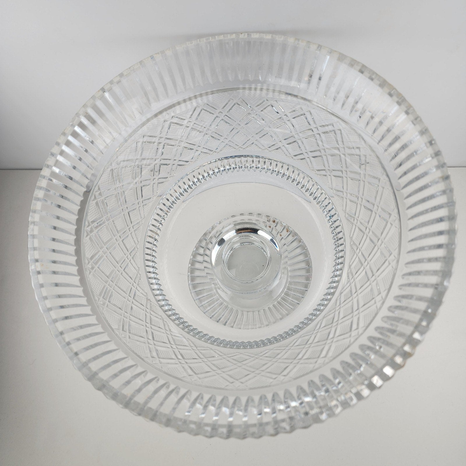 Waterford Crystal Georgian Strawberry Footed Punch Bowl 10" Vintage