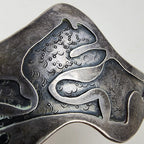 Brutalist Pendant Sterling Silver 925 Vintage Textured Modernist 43g