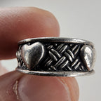 Brighton Basketweave Heart Eternity Band Ring Size 6 3/4 in Sterling Silver 925