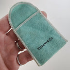 Vintage Blue Felt Jewelry Logo Bag by Tiffany & Co