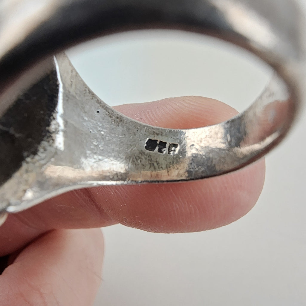 Biker Skull & Crossbones Ring Size 10 Sterling Silver 925 Vintage