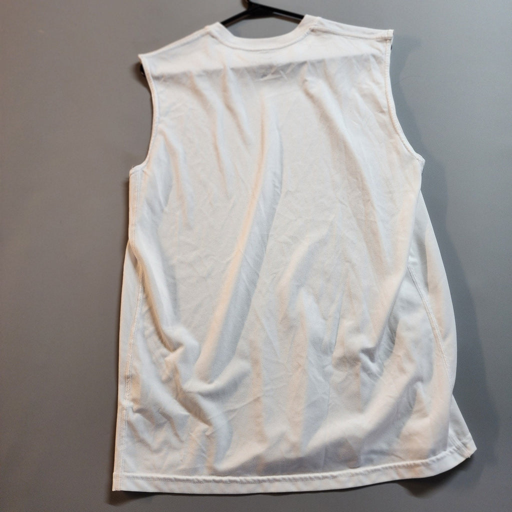 Medium Nike Running Dri-Fit T-Shirt White Vintage Mens Active Wear Sleeveless