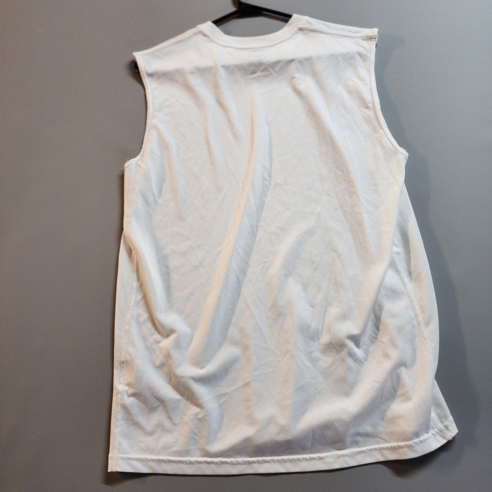 Medium Nike Running Dri-Fit T-Shirt White Vintage Mens Active Wear Sleeveless