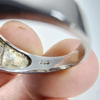 Opal Inlay Amethyst Ring Size 8 1/2 Sterling Silver 925 Vintage