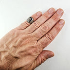 1935 Ruby Class Ring Size 5 1/2 Sterling Silver 925 Vintage Hand Monogrammed MAC