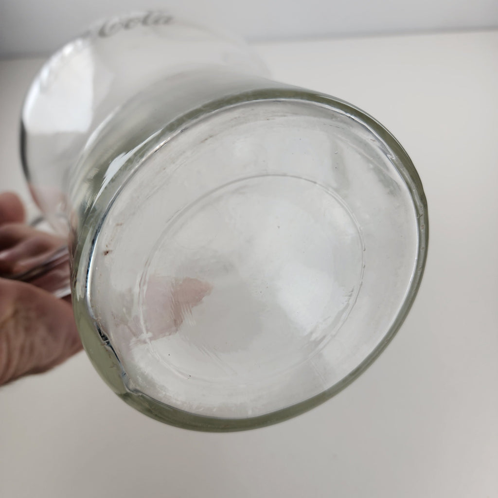 Vintage 9.5" Coca Cola Classic Clear Glass Pitcher Enjoy Coke