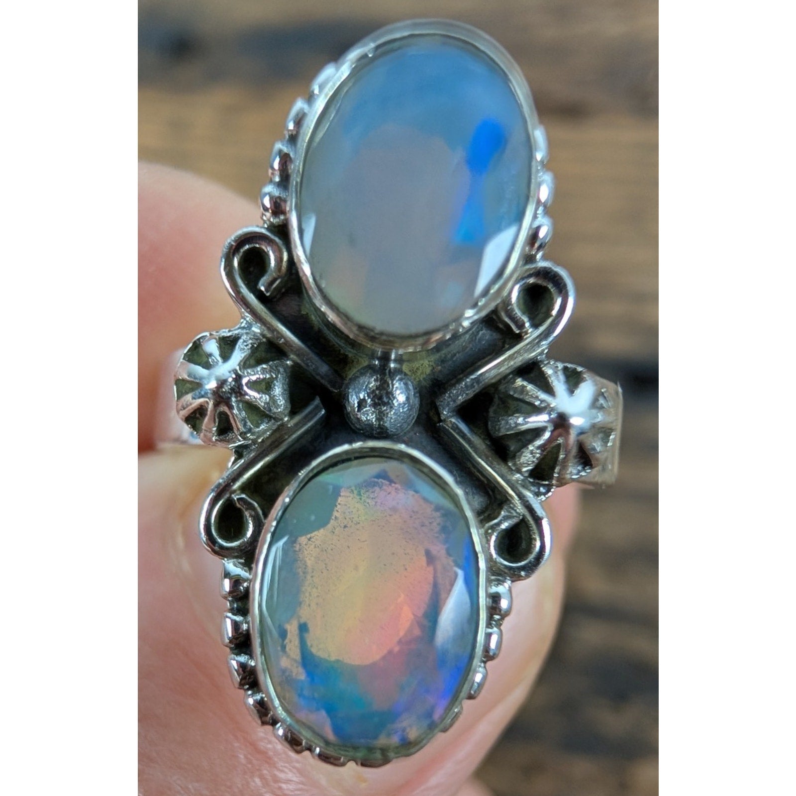 Southwestern Ethopian Opal Sterling Silver 925 Ring Size 7 New