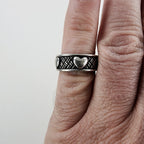 Brighton Basketweave Heart Eternity Band Ring Size 6 3/4 in Sterling Silver 925